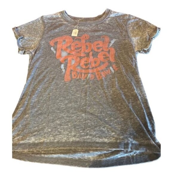 Recycled Karma Womens Rebel Rebel David Bowie Graphic Tee rock theme size small - Picture 1 of 5